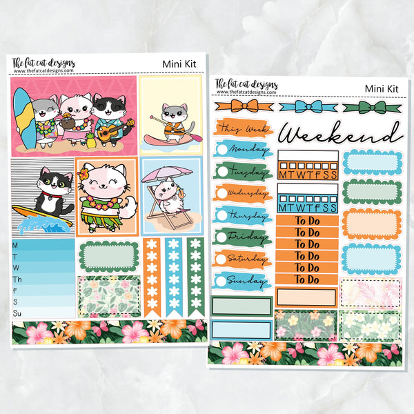 Tropical Vacation Mini Planner Sticker Kit for the Printpression B6 Erin Condren Travelers Notebooks