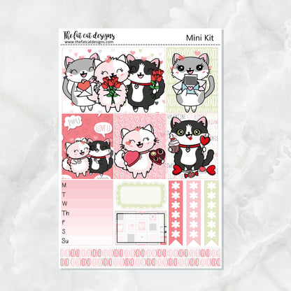 Valentine's Day with Flora Lily and Bud Mini Planner Sticker Kit for the Printpression B6 Erin Condren Travelers Notebooks