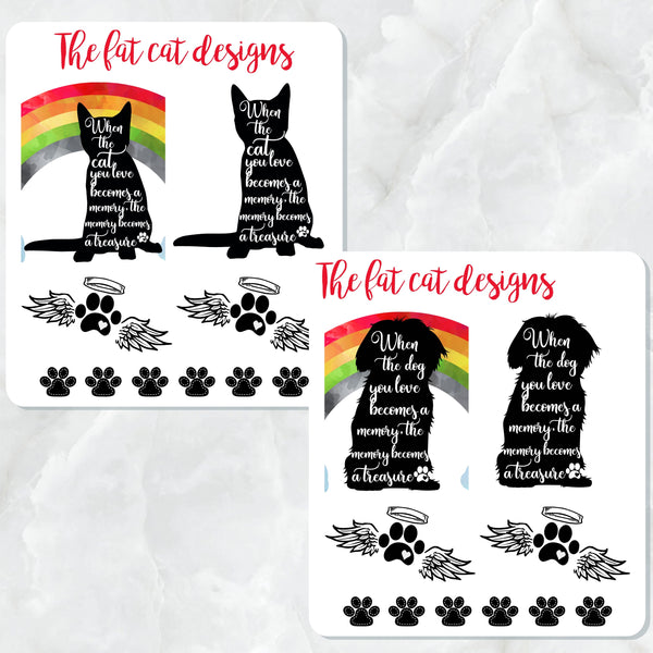 Dog Cat Pet Memorial Rainbow Bridge Planner Stickers for  Happy Planner Filofax Plum Paper Planners