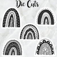 Amanda's Rainbow Die Cuts Black and White