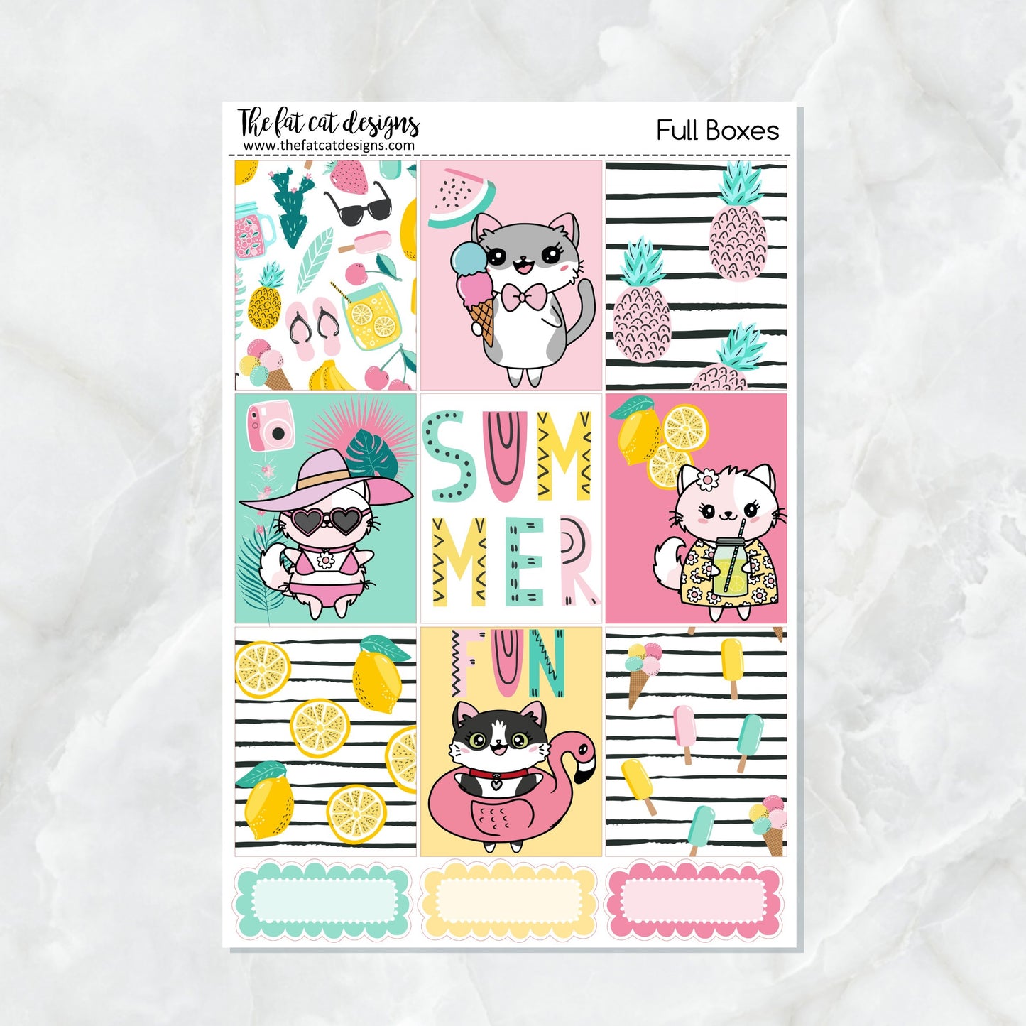 Summer Fun with Flora, Lily and Bud Planner Stickers Standard Weekly Kit