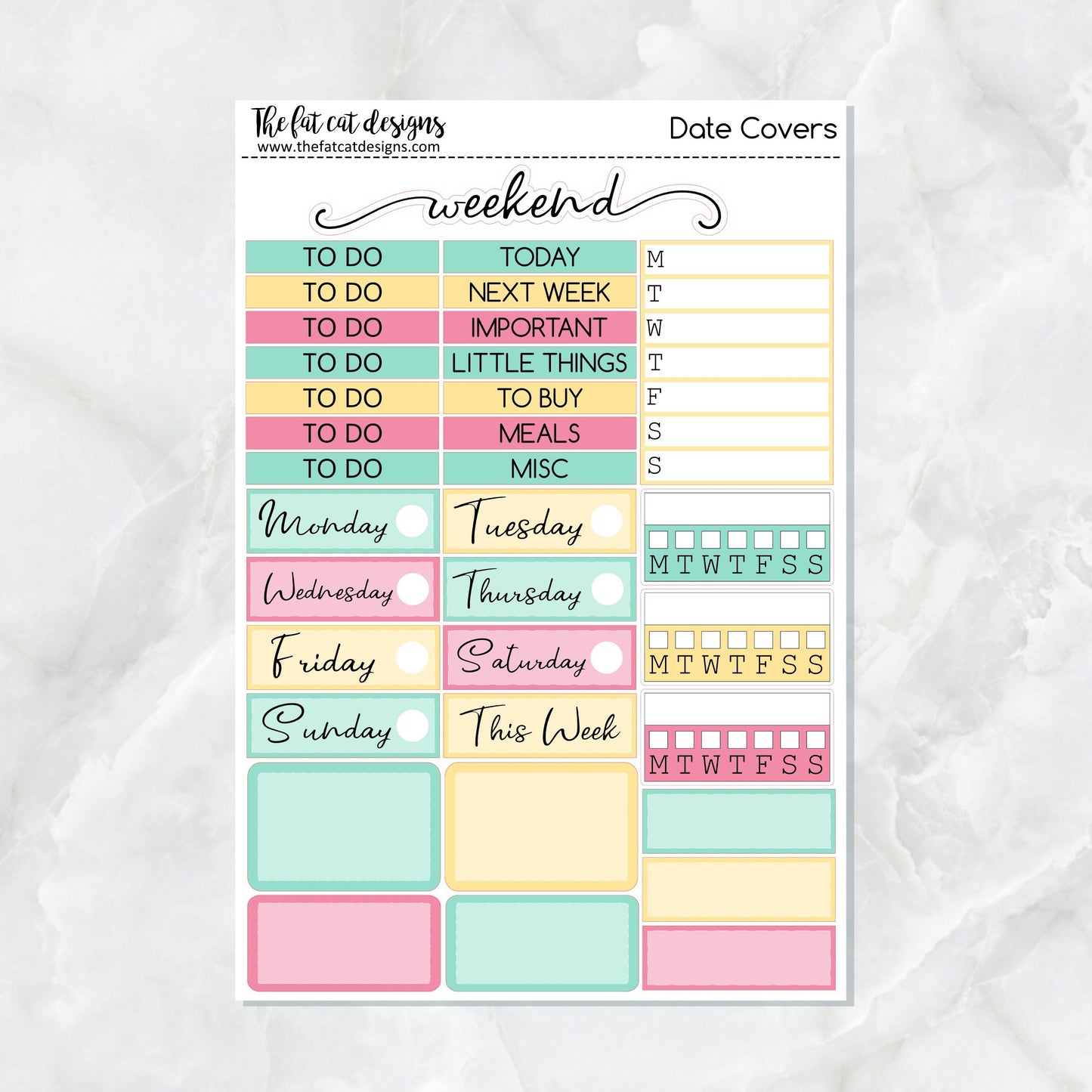 Summer Fun with Flora, Lily and Bud Planner Stickers Standard Weekly Kit