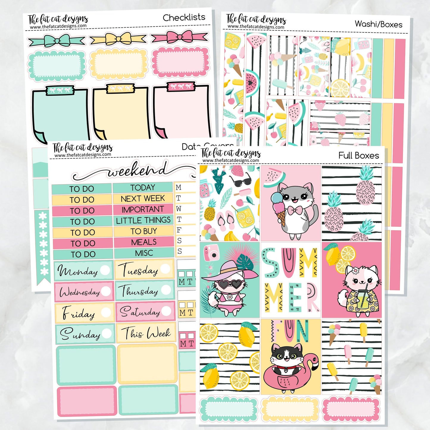 Summer Fun with Flora, Lily and Bud Planner Stickers Standard Weekly Kit