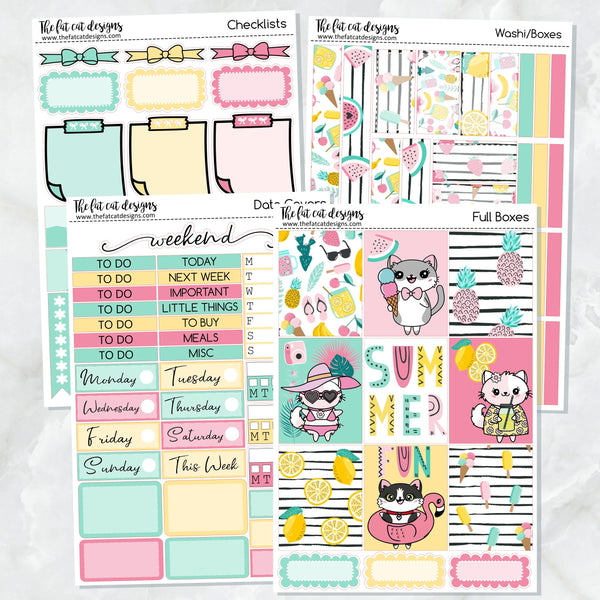 Summer Fun with Flora, Lily and Bud Planner Stickers Standard Weekly Kit