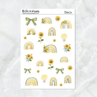 Sunflower Rainbows Planner Stickers Standard Weekly Kit