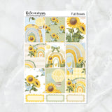 Sunflower Rainbows Planner Stickers Standard Weekly Kit