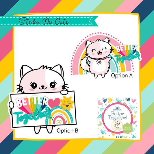 Better Together West Coast Planners WCP event Flora Cat Exclusive Cat Sticker Die Cut