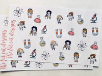 Science Girls STEM Chemistry Planner Stickers for Erin Conden Happy Planner Travelers Notebooks