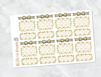 Orange Blossoms Bow Headers and Scalloped Box Stickers for  Happy Planner Travelers Notebooks Plum Paper