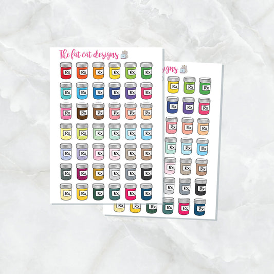 Prescription Medication Refill Reminder Planner Stickers for  Happy Planner Filofax Plum Paper Recollections Travelers Notebooks