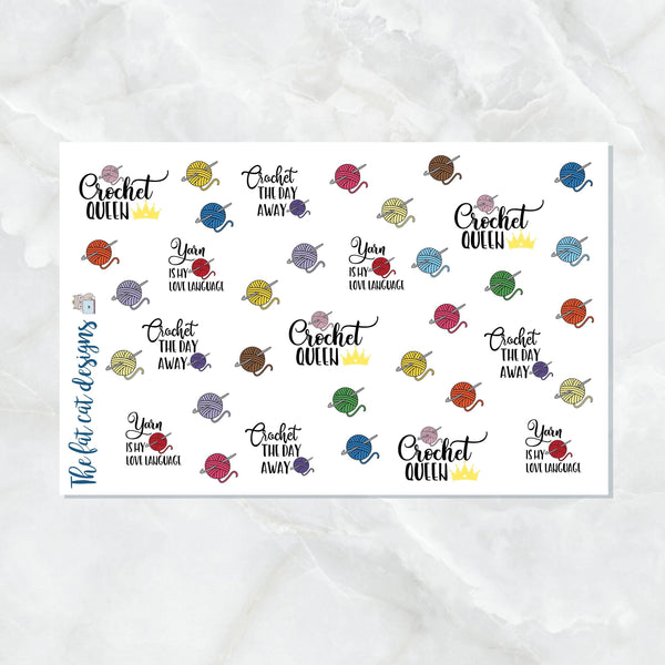 Crochet Quotes Decorative Planner Sticker Sheet for Filofax  Plum Paper Happy Planner Recollections Travelers Notebooks