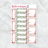 Cat Christmas Holiday Gift Labels Tags Decorative Sticker Sheet for Planners Filofax  Plum Paper Happy Planner