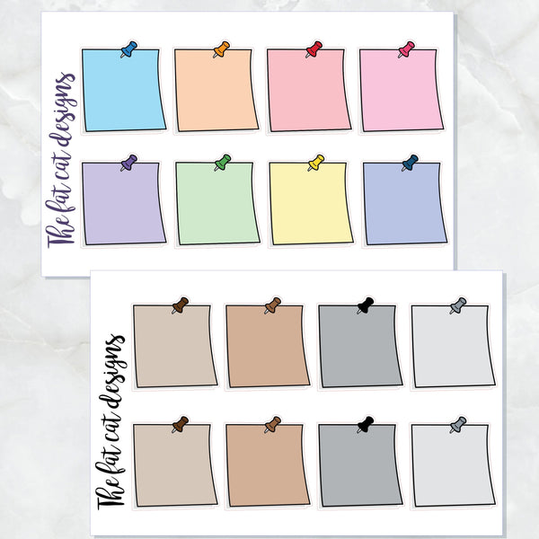 Cute Sticky Note planner stickers for Happy Planner  Recollections Travelers Notebooks