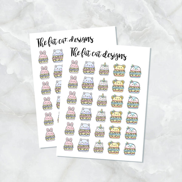 Cute Macaron Characters Planner Stickers for the Hobonichi Weeks Pocket Micro Travelers Notebooks