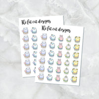 Cute Marshmallow Characters Planner Stickers for the Hobonichi Weeks Pocket Micro Travelers Notebooks