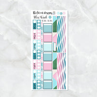 Pastel Summer Ocean Waves Planner Stickers for the Hobonichi Weeks