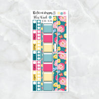 Bright Summer Flowers Planner Stickers for the Hobonichi Weeks