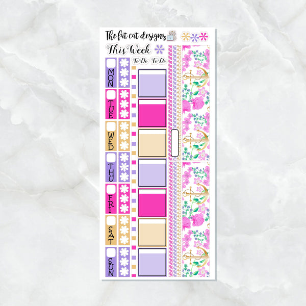 Nautical Flowers Planner Stickers for the Hobonichi Weeks