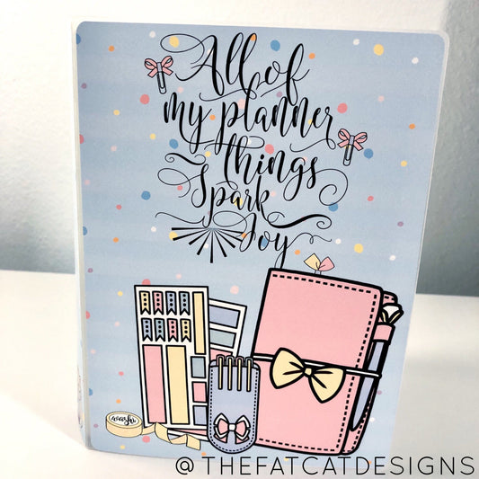 Sticker Album Sparks Joy for Planners large size 5x7 with 60 sheets for Erin Condren Happy Planner Stickers