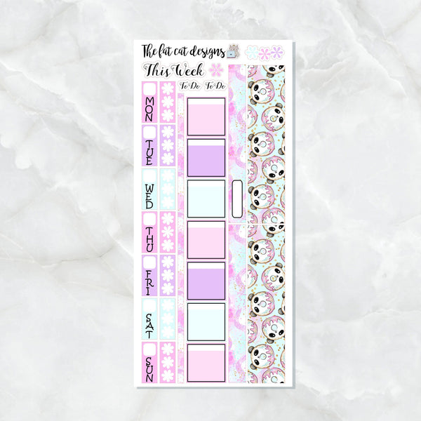 Cute Panda Donuts Planner Stickers for the Hobonichi Weeks