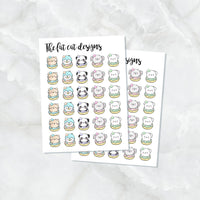 Cute Donut Characters Planner Stickers for the Hobonichi Weeks Pocket Micro Travelers Notebooks