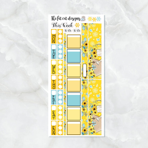 Sunflower Garden Planner Stickers for the Hobonichi Weeks