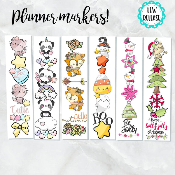 Cute Planner Page Markers Bookmarks Animal Die Cut Planner Bookmark for Hobonichi Weeks  Travelers Notebooks Happy Planner