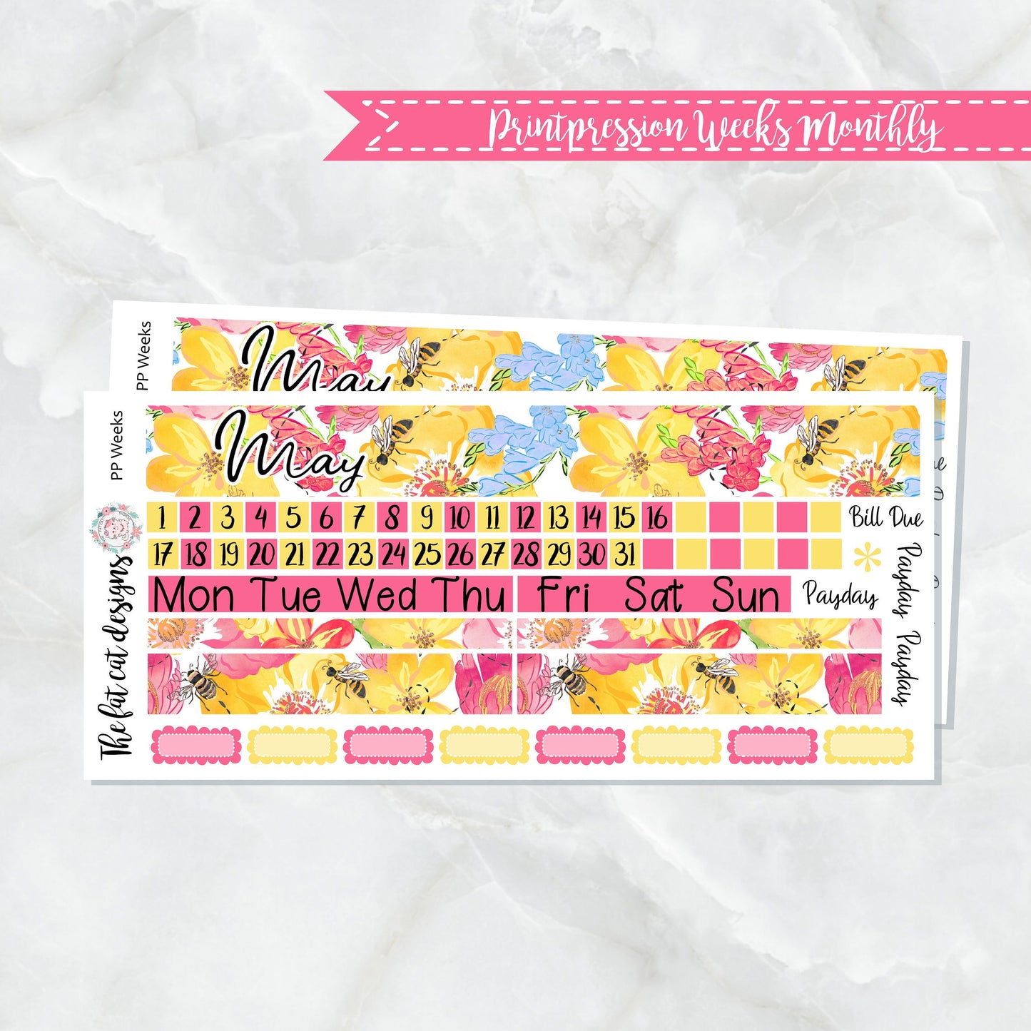 May Monthly Planner Sticker Kit for the Printpression PP Weeks