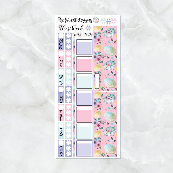 Easter Eggs Spring Flowers Planner Stickers for the Hobonichi Weeks