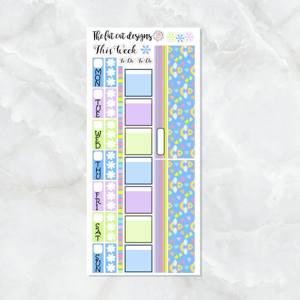 Rainbow Clouds Planner Stickers for the Hobonichi Weeks