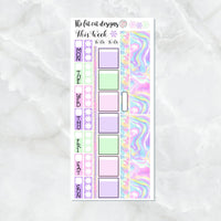 Pastel Abstract Marble Swirl Planner Stickers for the Hobonichi Weeks