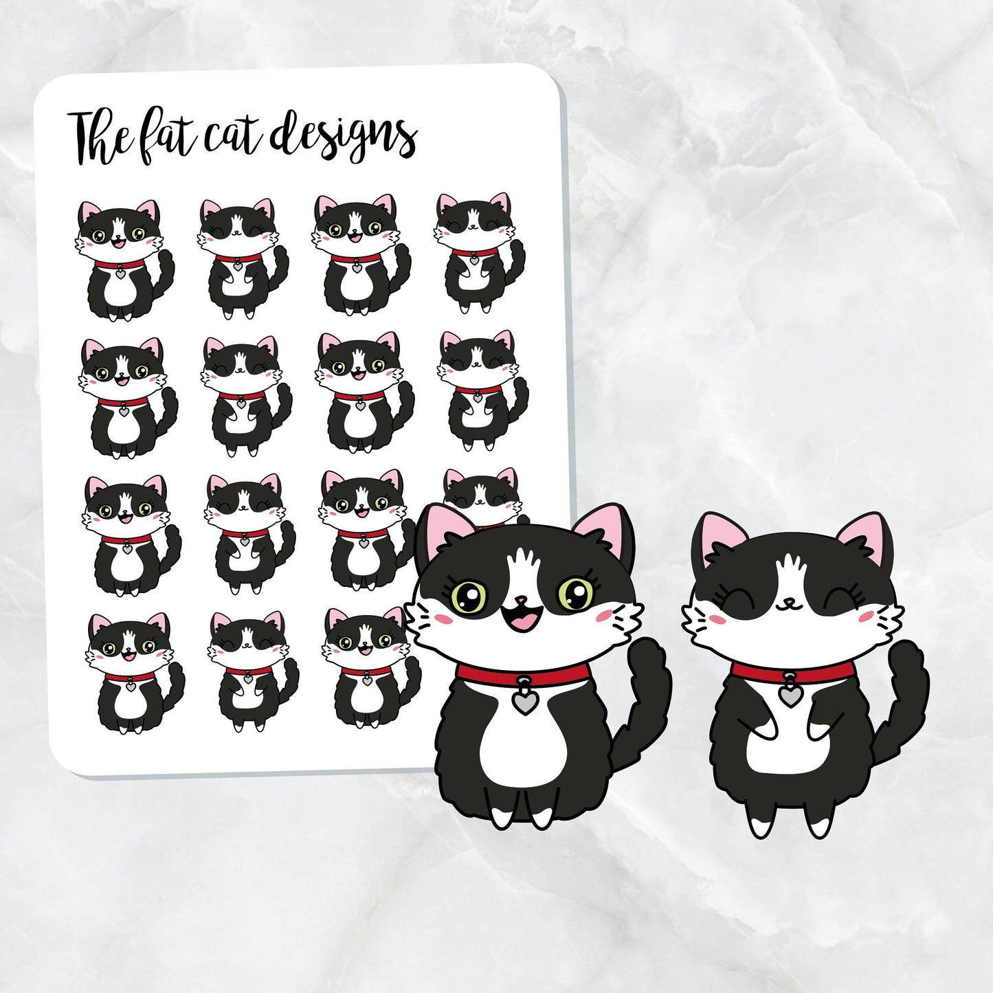 Bud the Cat Exclusive Die Cut and Sticker Sheet Set for  Happy planner travelers notebook Bullet Bujo Journal Hobonichi