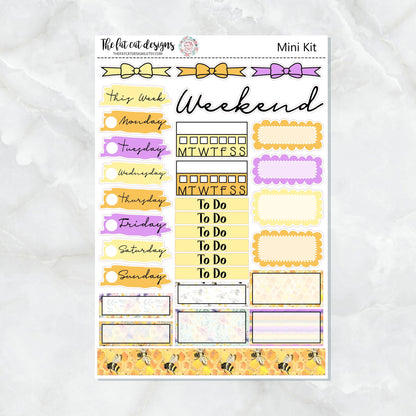 Queen Bee Honey Spring Mini Planner Sticker Kit for the Printpression B6  Travelers Notebooks