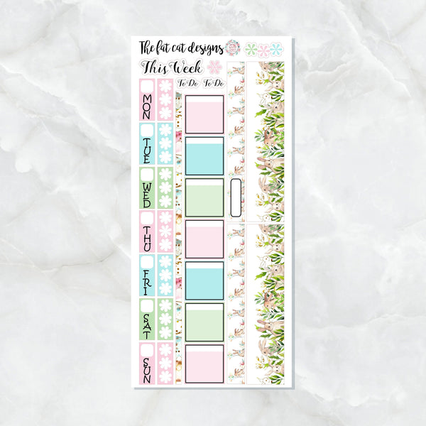 Watercolor Easter Bunny Spring Planner Stickers for the Hobonichi Weeks