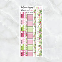 Pink Spring Flowers Planner Stickers for the Hobonichi Weeks