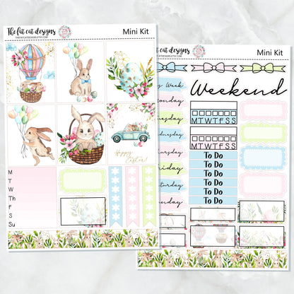 Easter Bunny Spring Mini Planner Sticker Kit for the Printpression B6  Travelers Notebooks