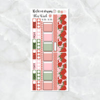 Strawberry Picnic Planner Stickers for the Hobonichi Weeks