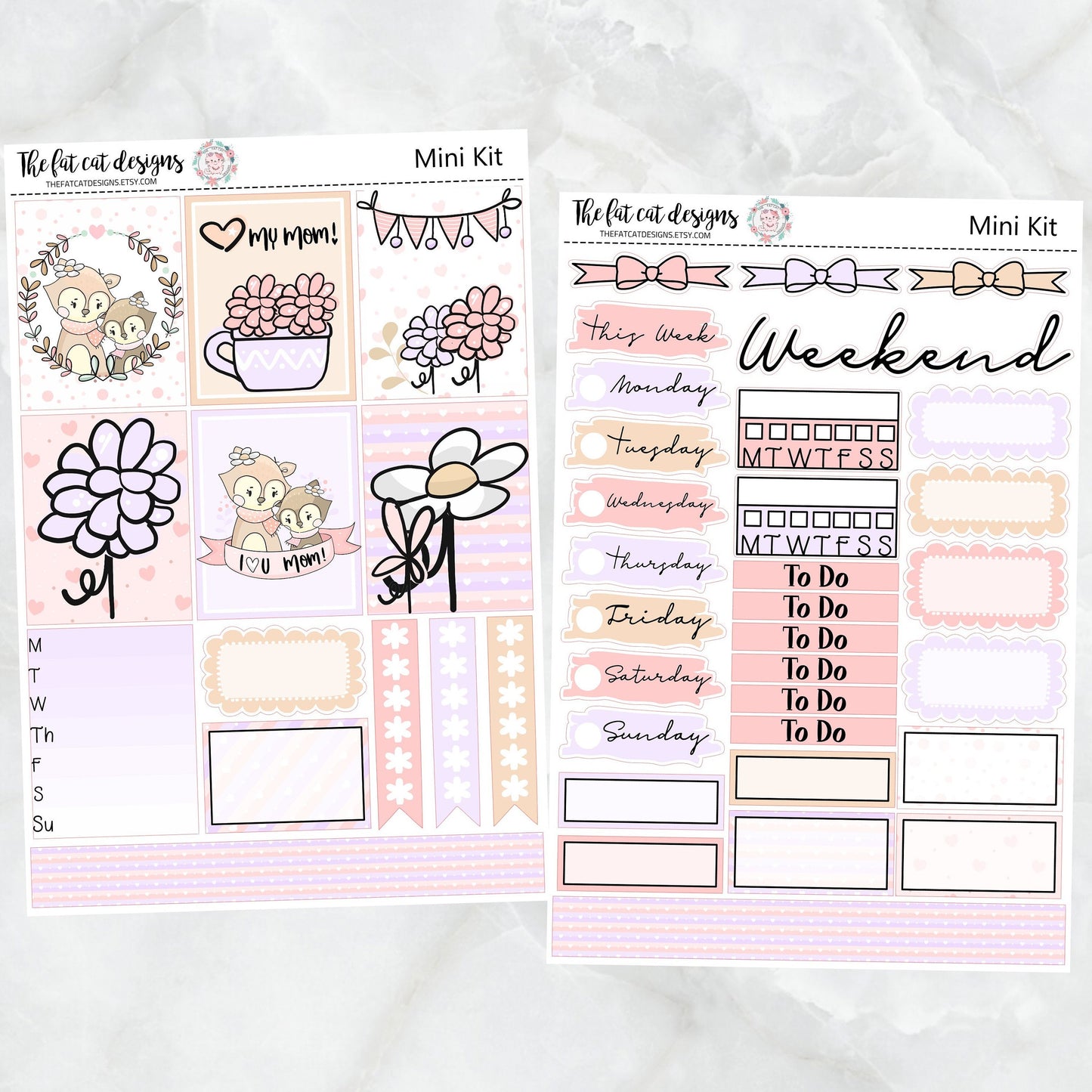 Mothers Day Mini Planner Sticker Kit for the Printpression B6  Travelers Notebooks