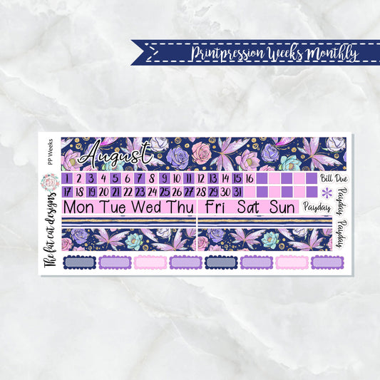 August Monthly Planner Sticker Kit for the Printpression PP Weeks