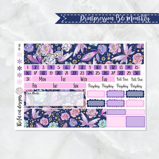 August Monthly Planner Sticker Kit for the Printpression B6 Planner