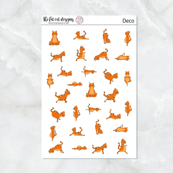 Yoga Cats Planner Stickers for Erin Conden Happy Planner Travelers Notebooks Hobonichi Printpression