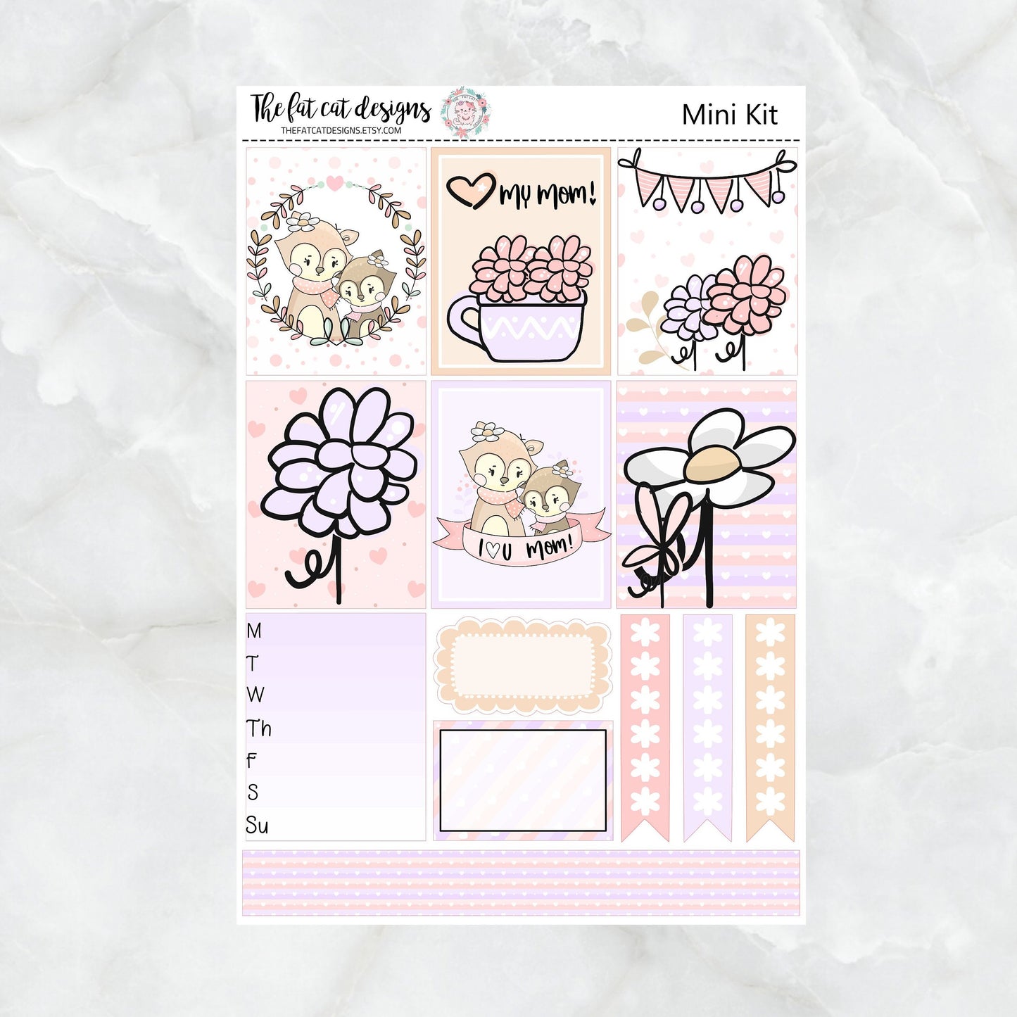 Mothers Day Mini Planner Sticker Kit for the Printpression B6  Travelers Notebooks