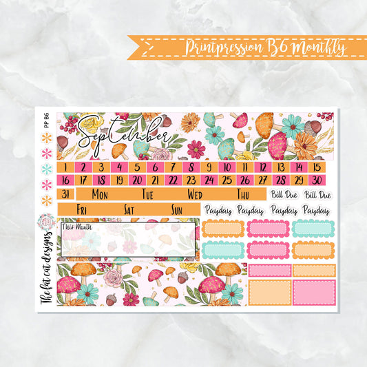 September Monthly Planner Sticker Kit for the Printpression B6 Planner