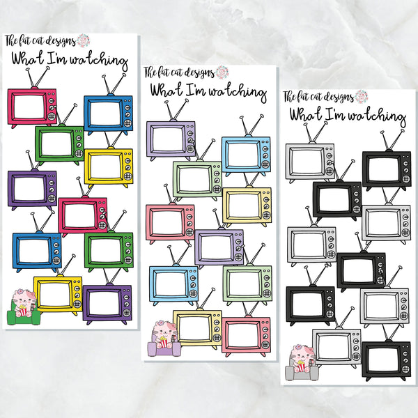 Hobonichi PrintPression Weeks TV Tracker Full Page Planner Sticker Sheet