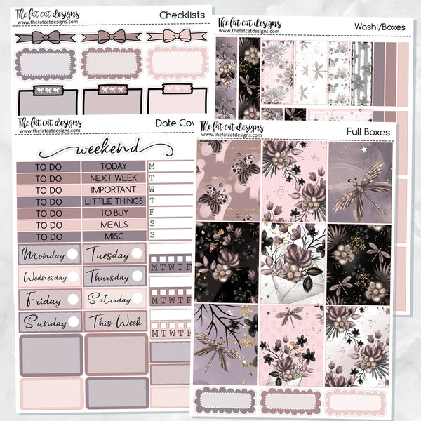 Midnight Garden Planner Stickers Standard Weekly Kit