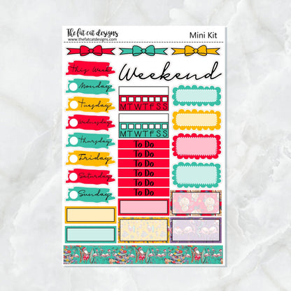 Tropical Christmas Mini Planner Sticker Kit for the Printpression B6 Erin Condren Travelers Notebooks